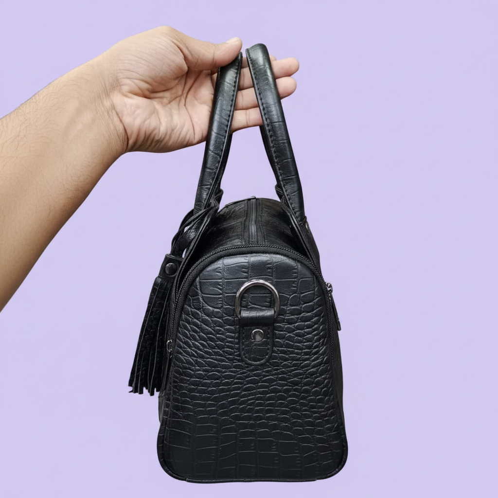 Black Croco Handbag – Bright Side