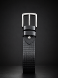 Noir Grid Leather Belt
