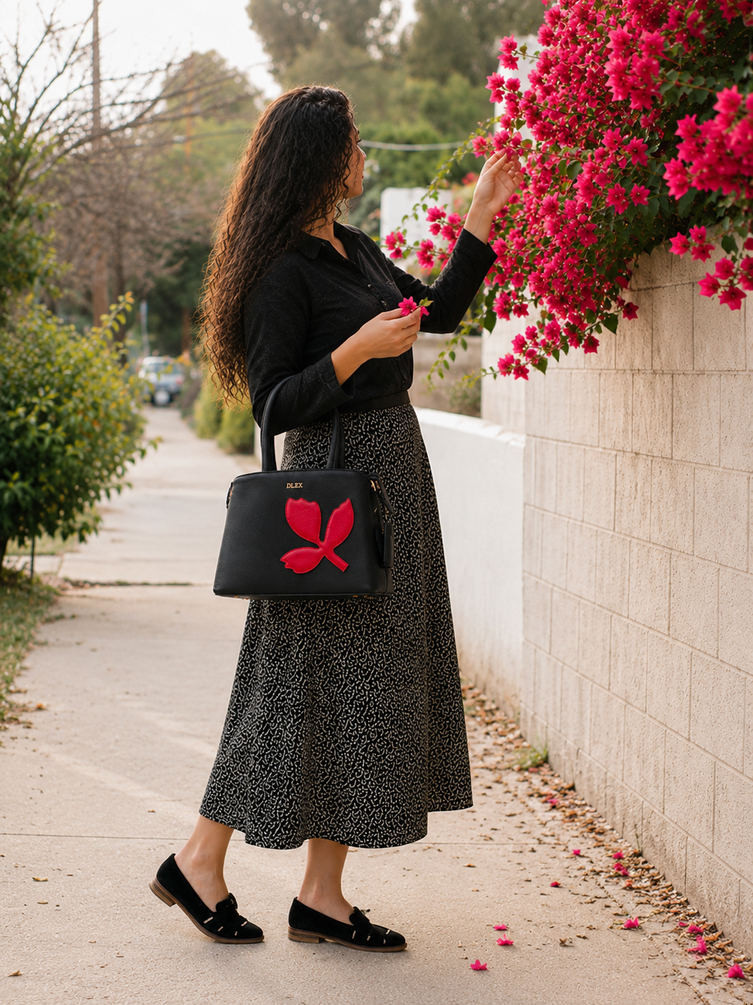Floral Leather Bag