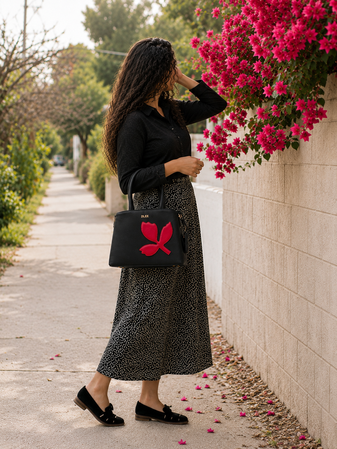 Floral Leather Bag