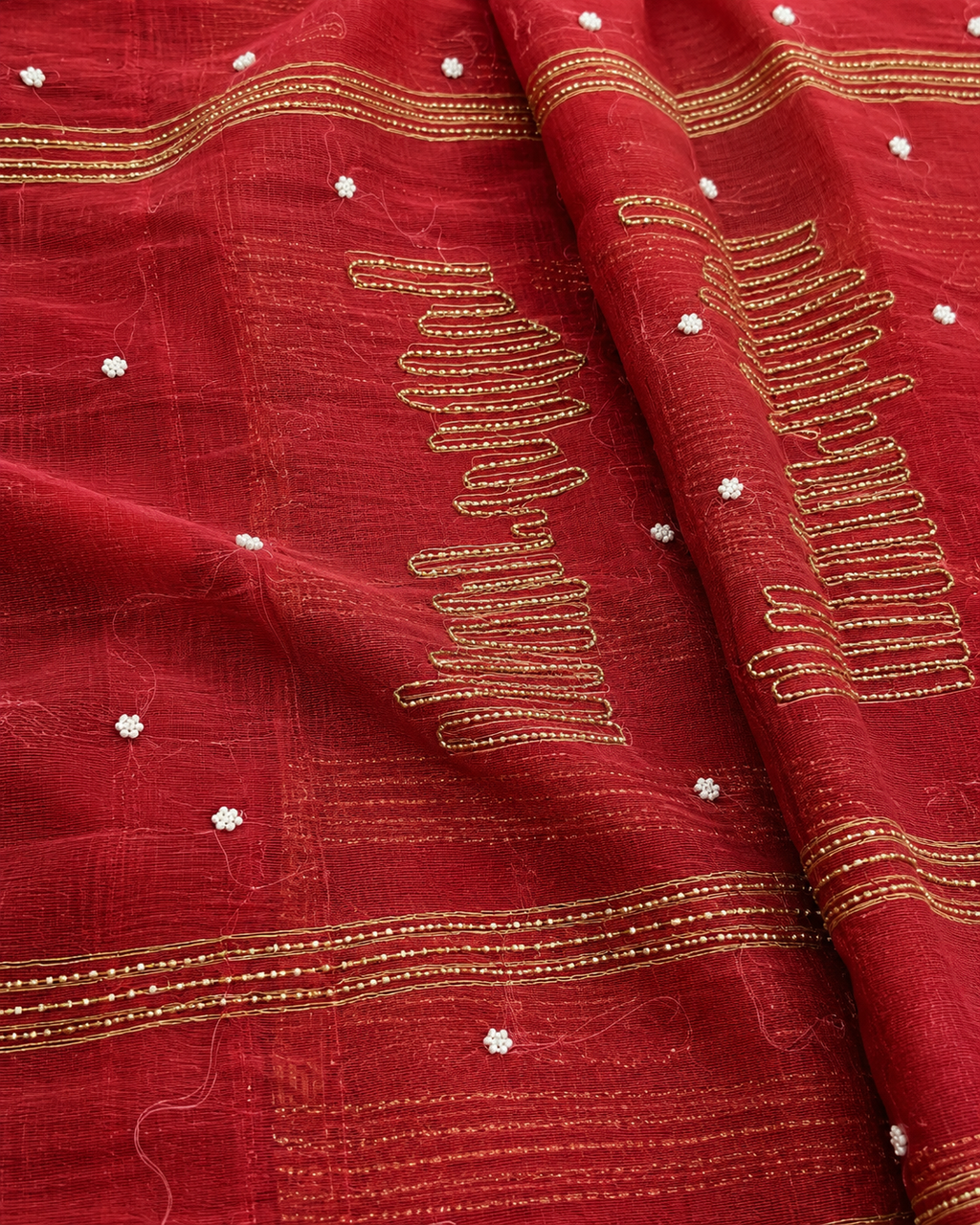 Red Zari Jamdani