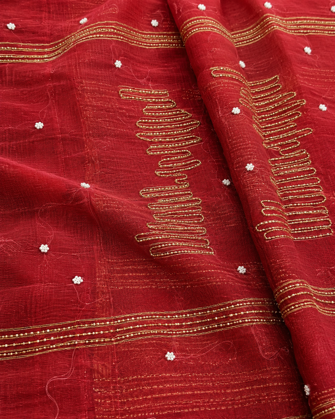 Red Zari Jamdani