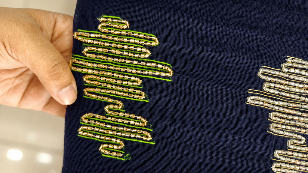 Navy Jamdani
