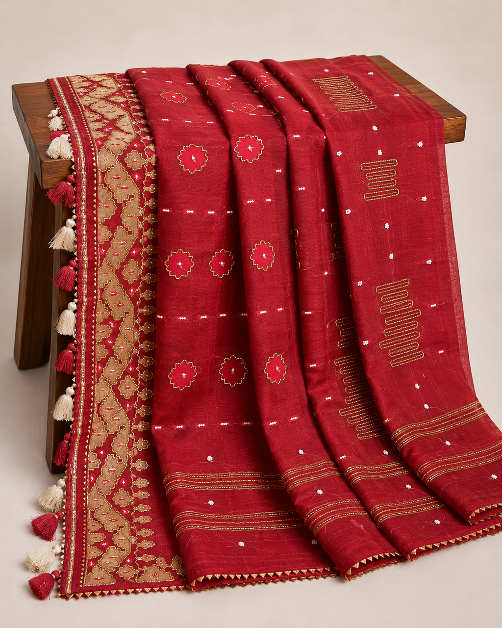 Red Zari Jamdani