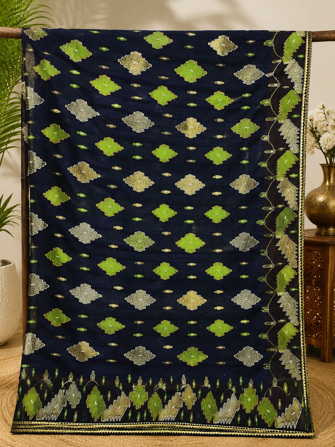 Navy Jamdani
