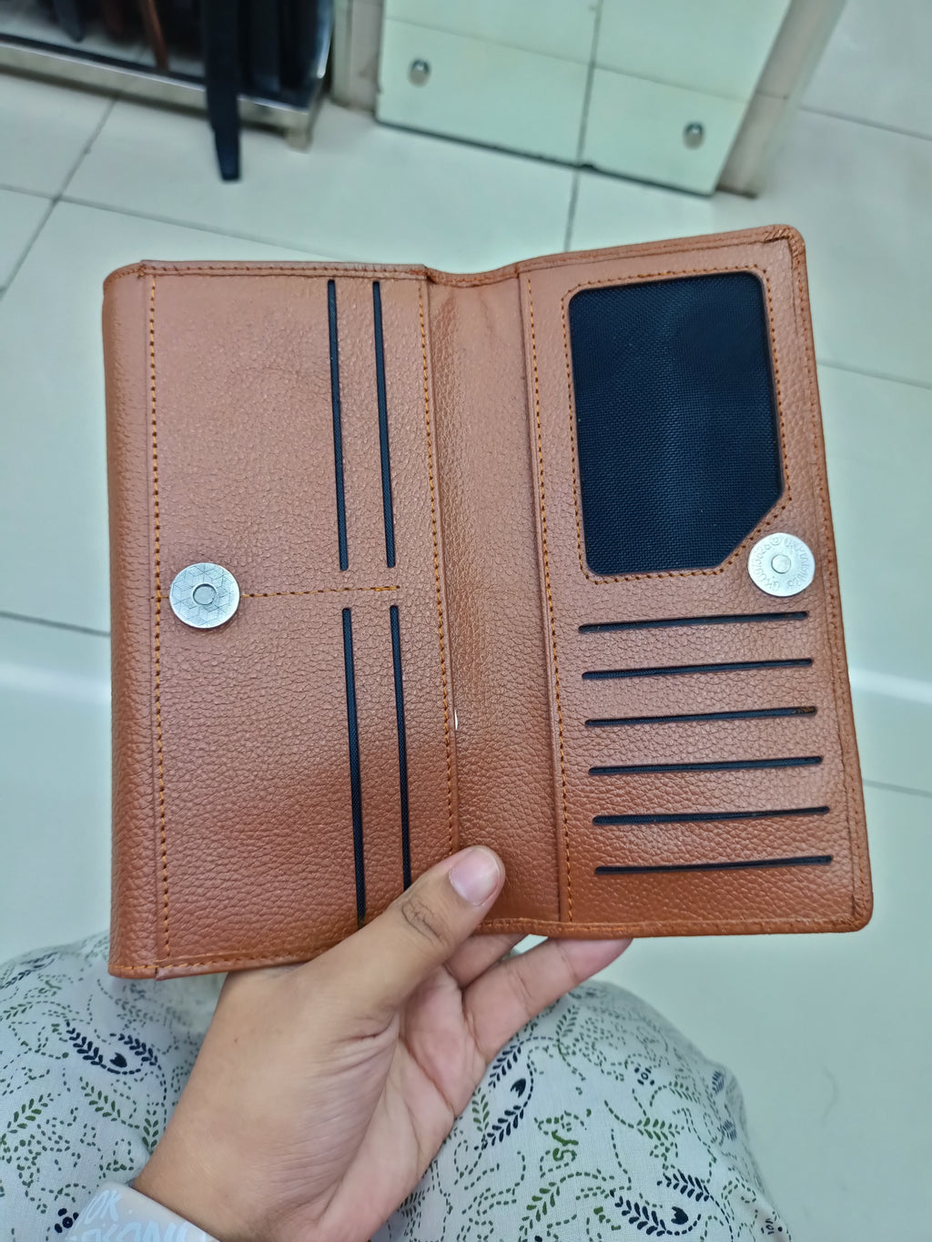 Silvia Signature Genuine Leather Ladies long Wallet