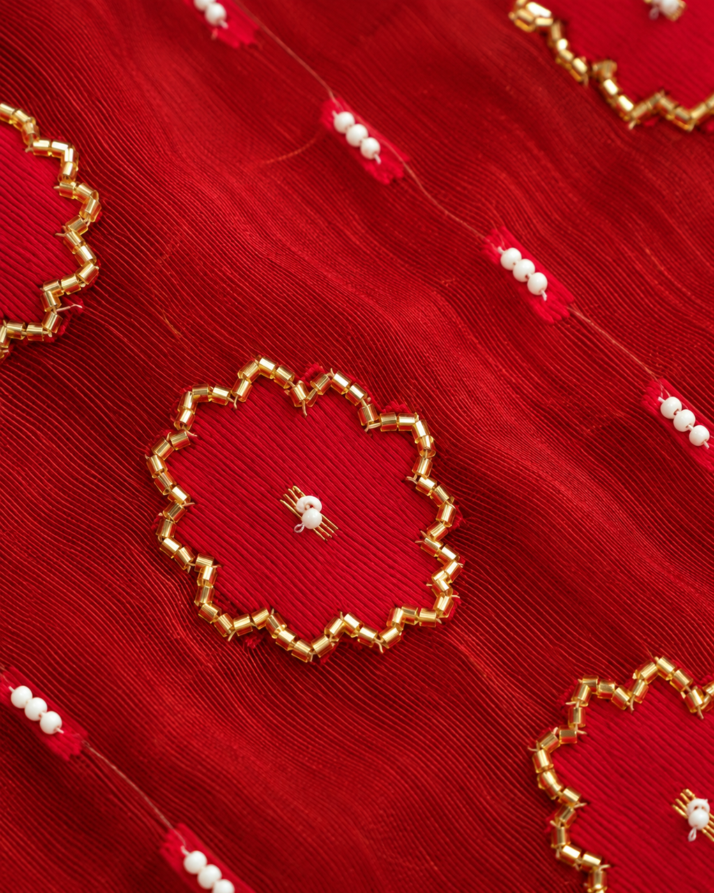 Red Zari Jamdani