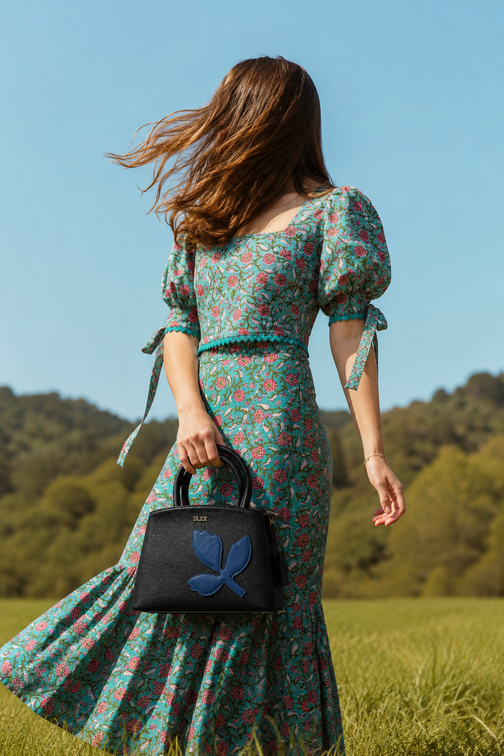 Floral Leather Bag