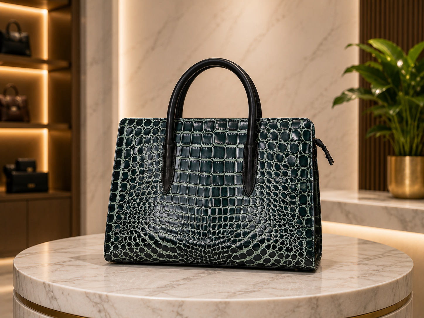 Noir Croc Tote