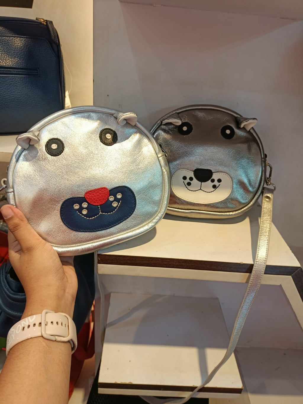 Cute Cow Face Genuine Leather Crossbody Bag – Black