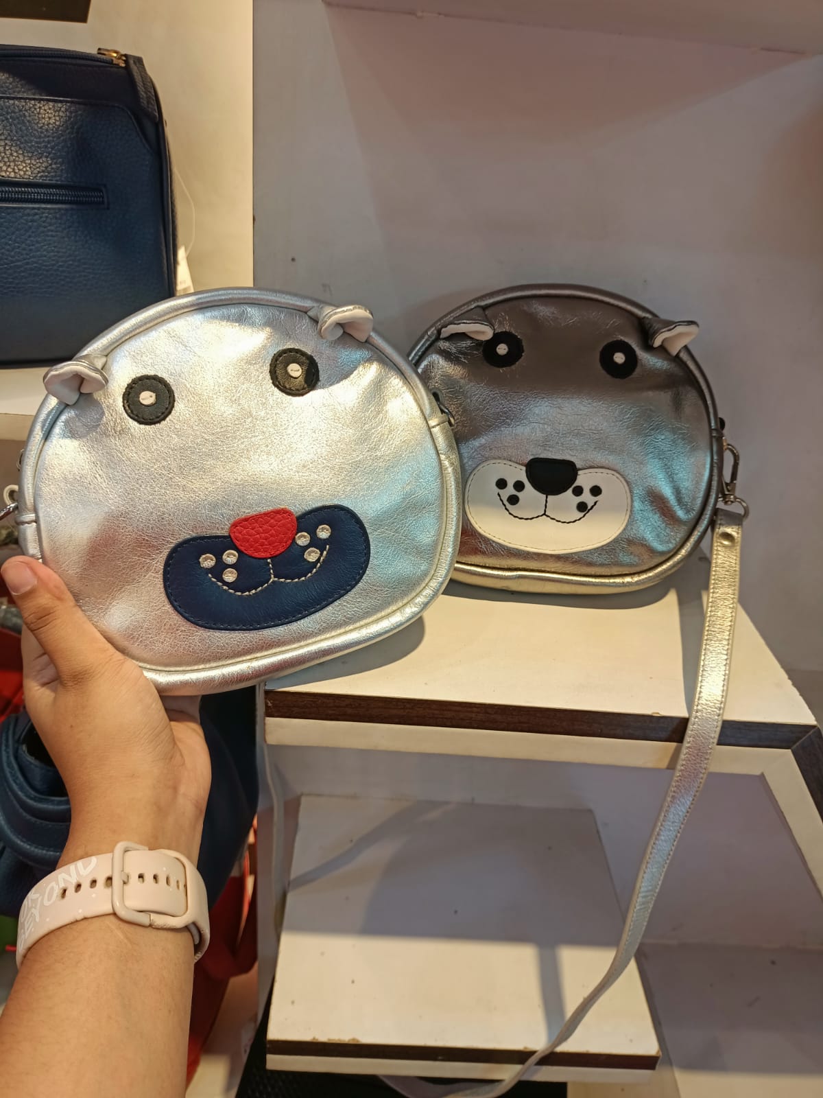 Cute Cow Face Genuine Leather Crossbody Bag – Black