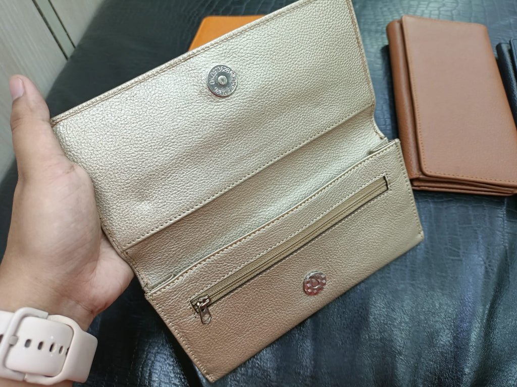 Silvia Signature Genuine Leather Ladies long Wallet