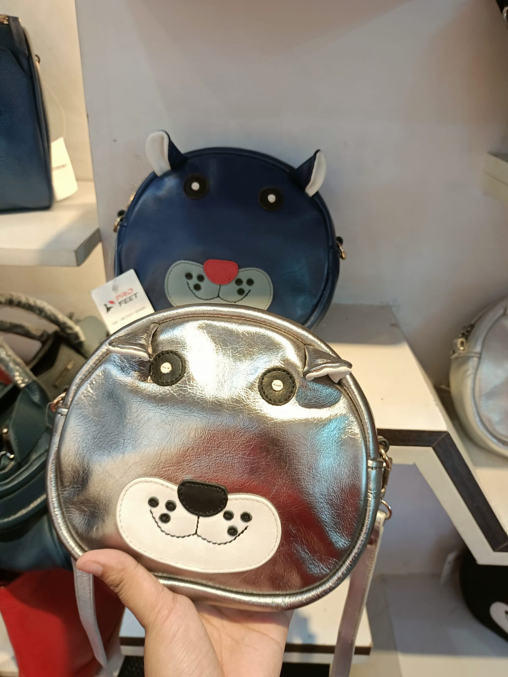 Cute Cow Face Genuine Leather Crossbody Bag – Black