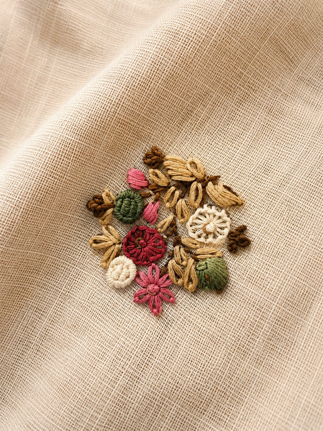 Khadi Embroidered Saree