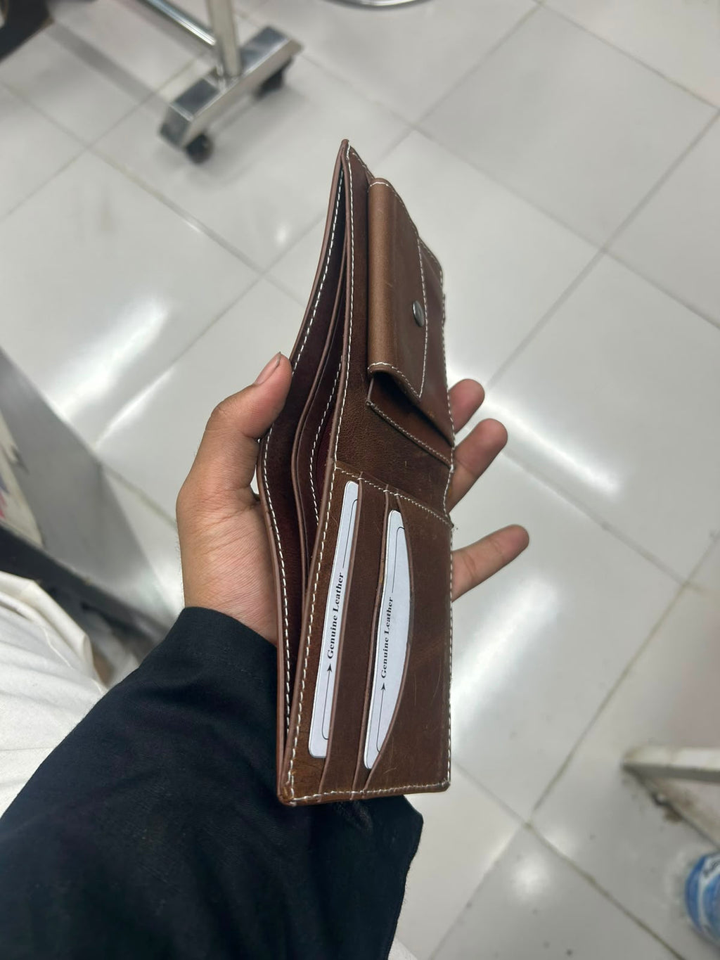 Brown Genuine Leather Bifold Wallet