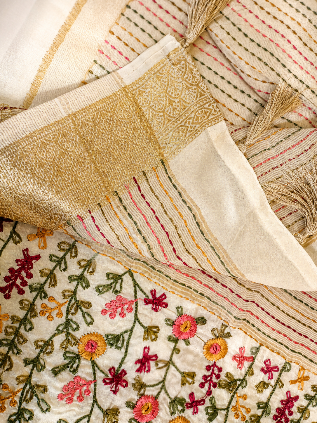 Khadi Embroidered Saree