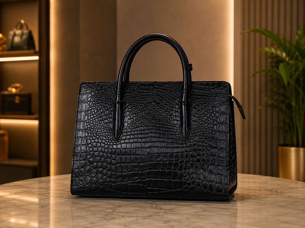 Noir Croc Tote