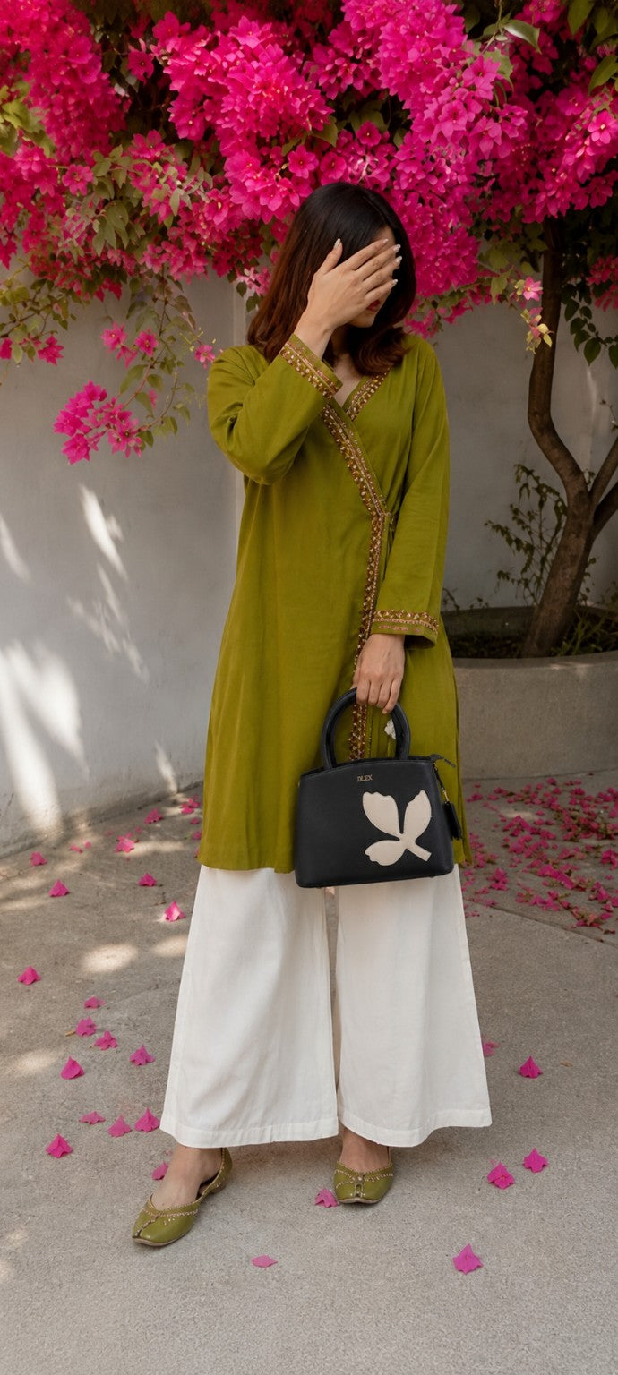 Floral Leather Bag